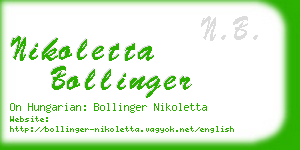 nikoletta bollinger business card